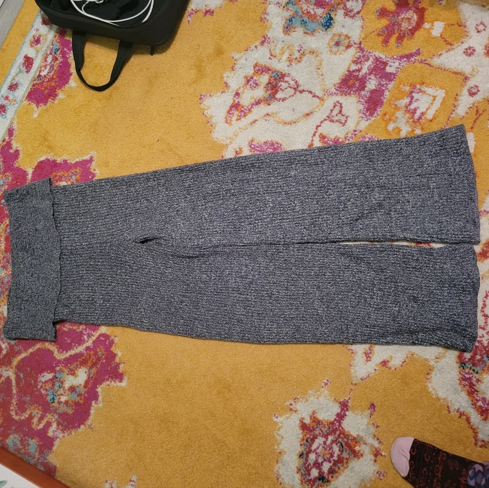 Aerie foldover ribbed flare sweats. Size L